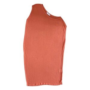 Biancoghiaccio Asymmetrical Swim Cover Up Dress Orange Size M